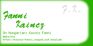 fanni kaincz business card